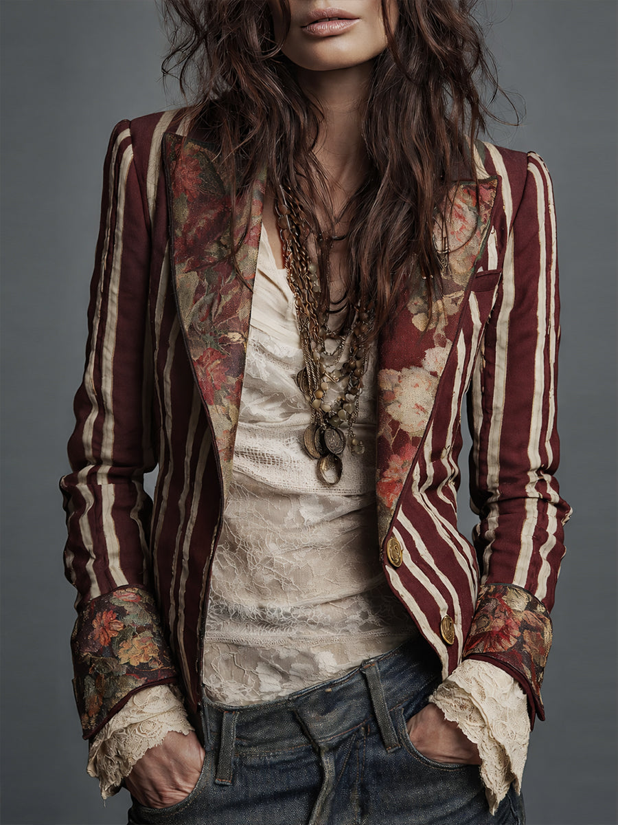 Janice | Bohemian Striped Blazer