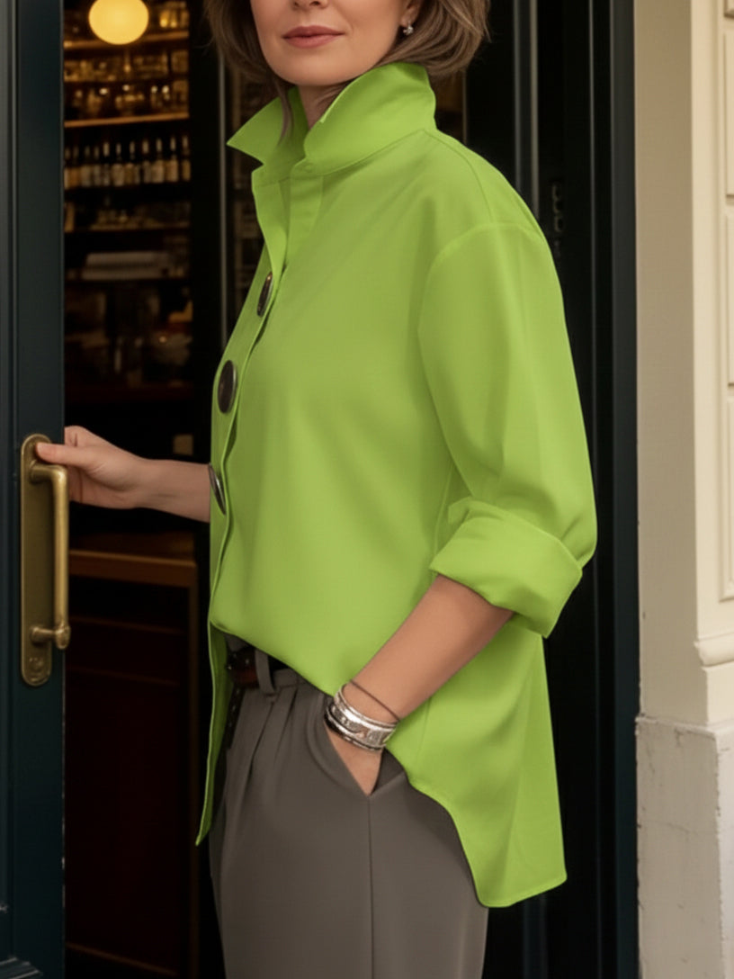 Rosa | Statement Button Stand Collar Blouse
