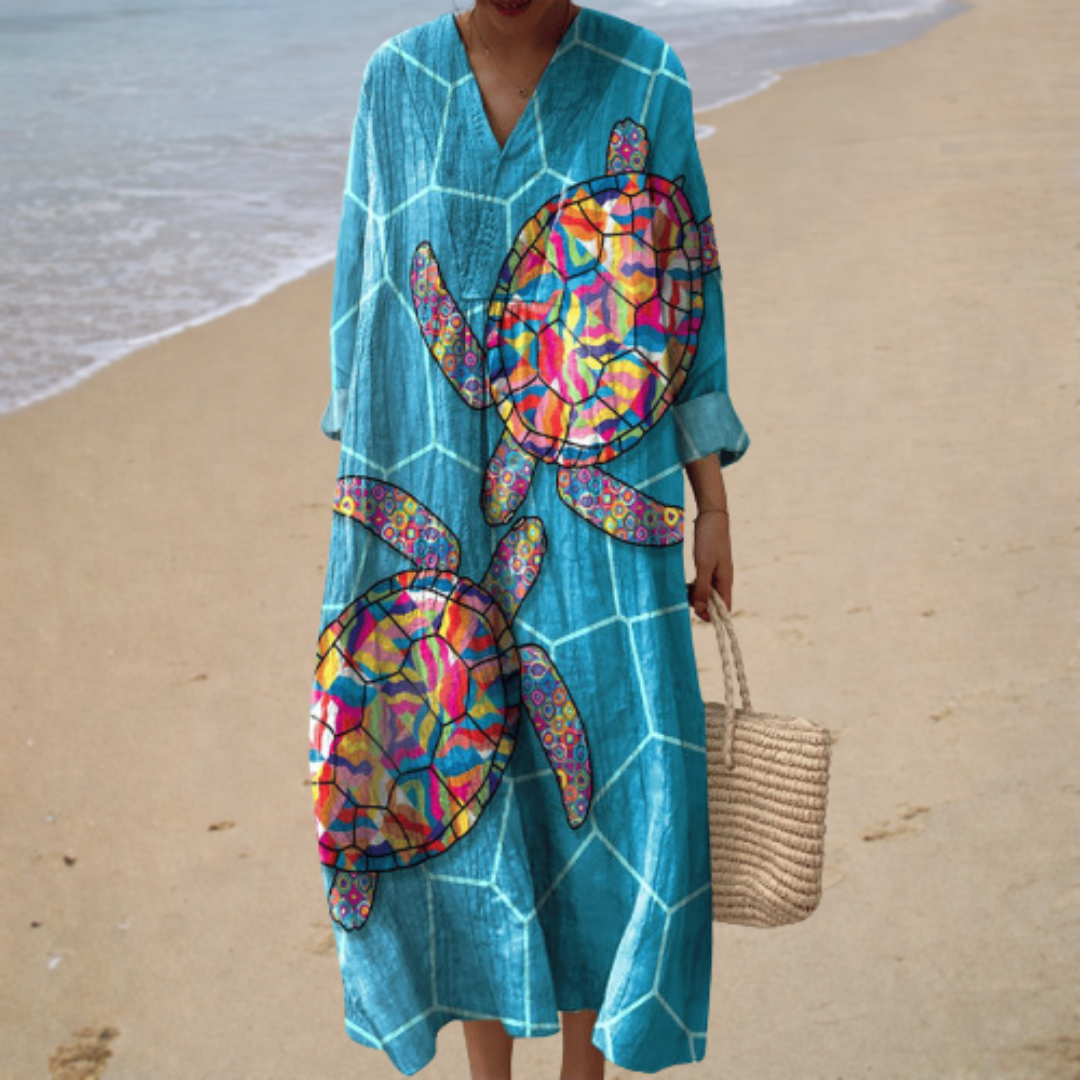 Marina | Long Turtle Pattern Dress