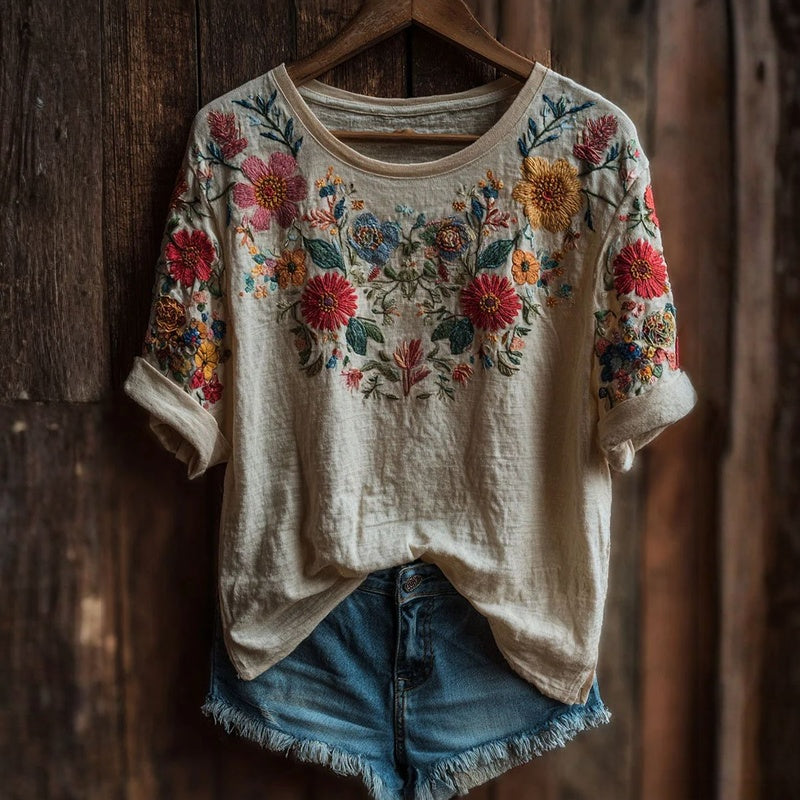 Rosalie | Vintage Floral Print T-shirt