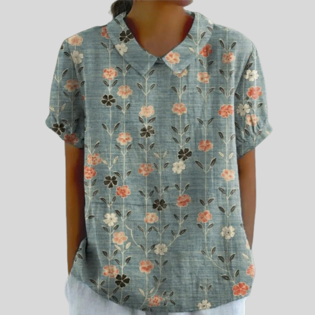 Élora | Aligned Flowers Blouse