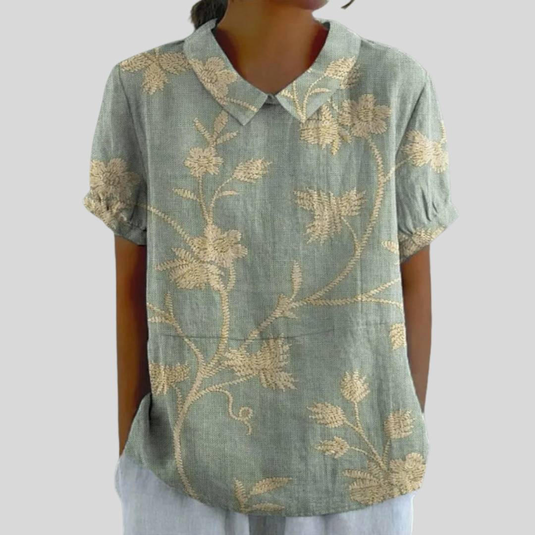 Célestine | Botanical Embroidery Blouse