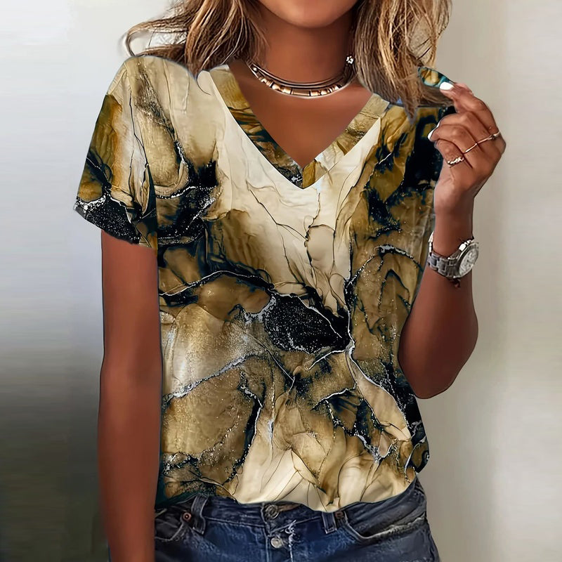 Noémie | Vintage Gradient V-Neck T-Shirt