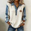 Manon | Vintage Casual Sweatshirt with Notched Collar