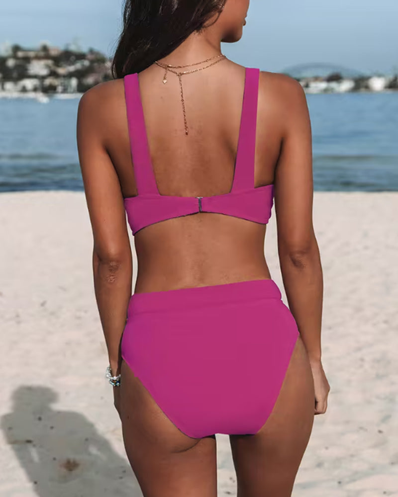 Heather | Solid High-Waisted Bikini