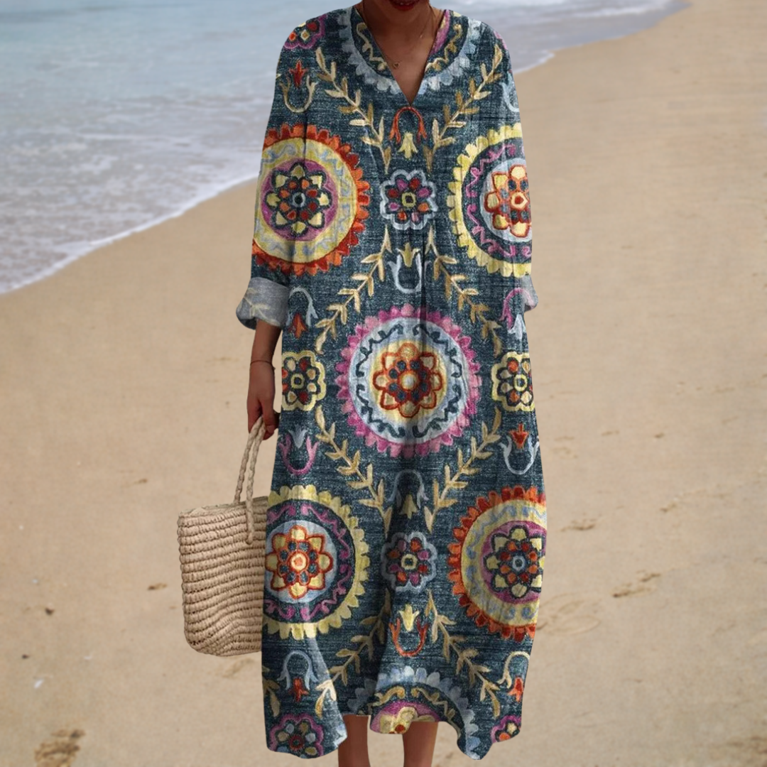 Gabrielle | Long Dress with Bohemian Patterns