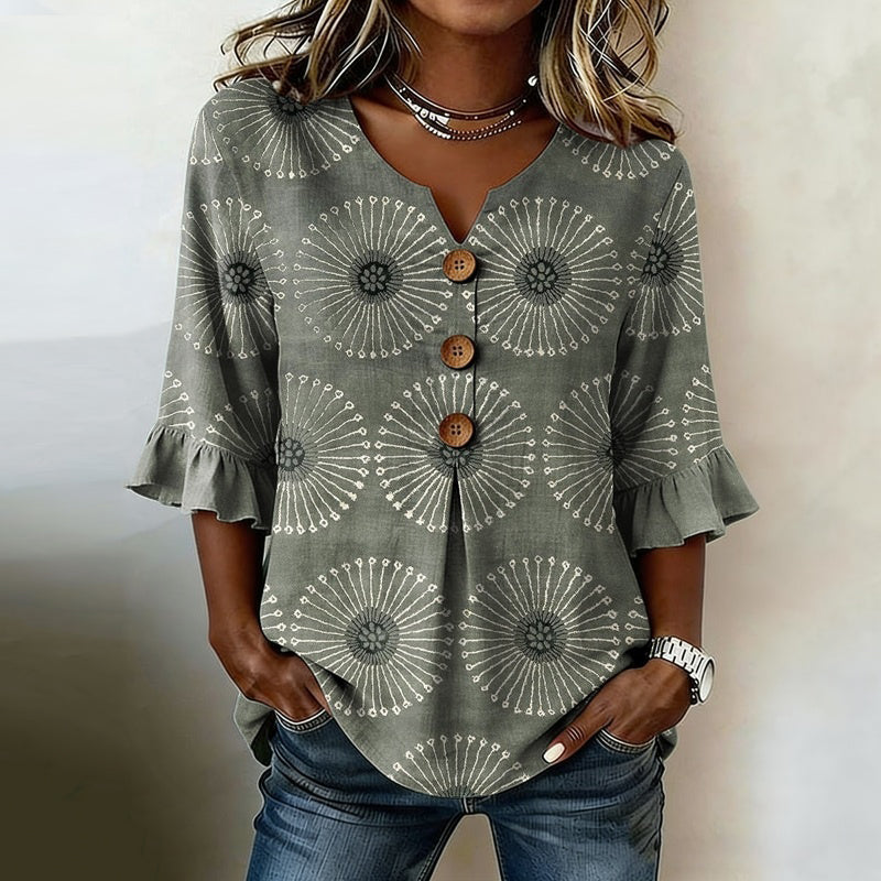 Sylvie | Casual Vintage Printed Blouse