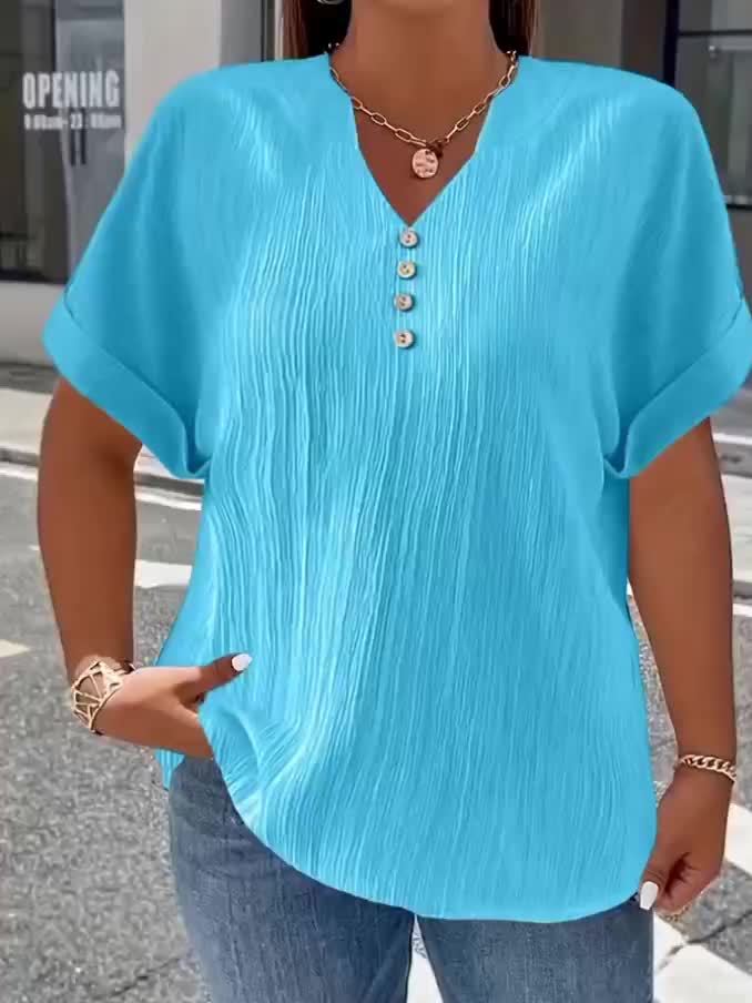 Elaine | Luxe Pleated V-Neck Blouse