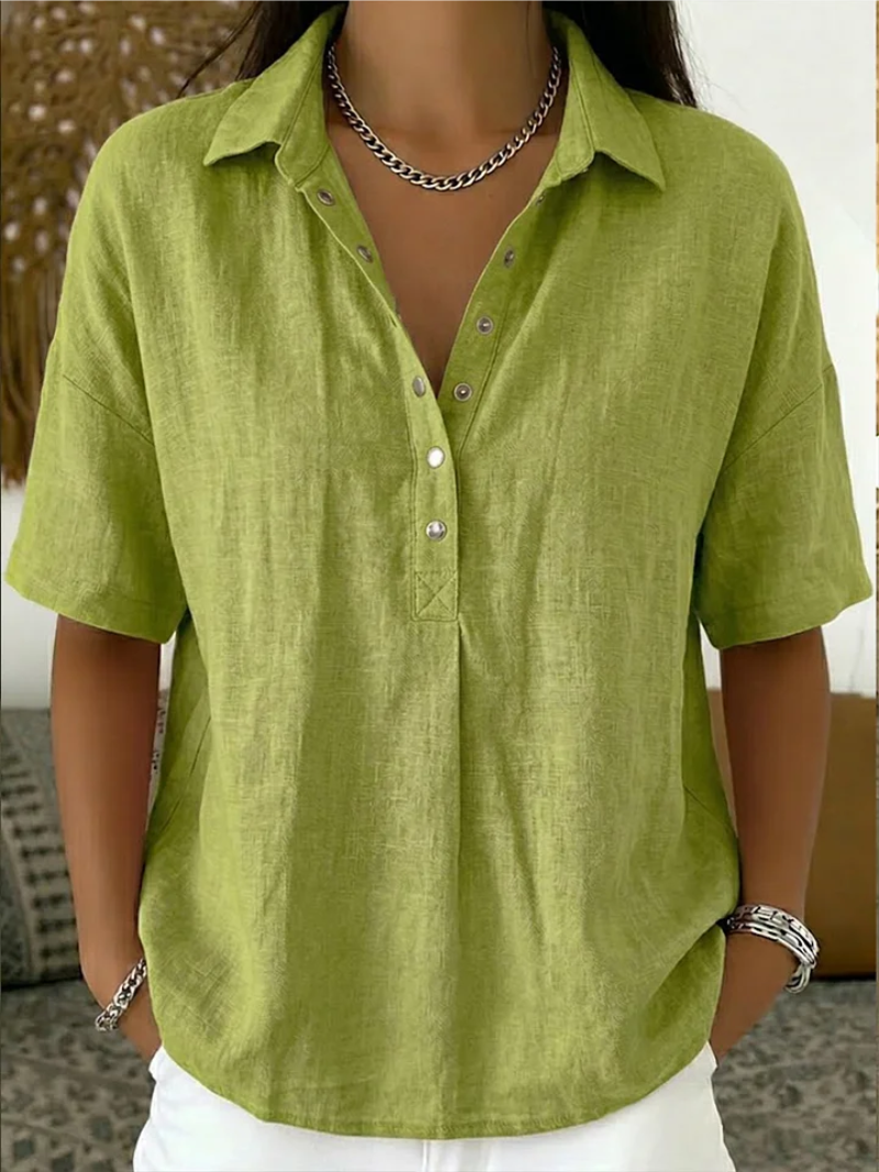 Therese | Elegant Blouse with Collar and Button Detail