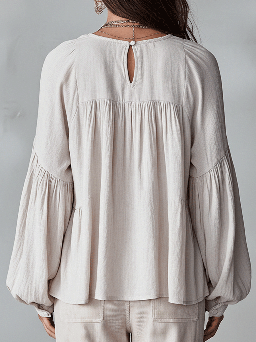 Laurie | Airy Vintage-Inspired Ruffle Soft Ruffle Bohemian Blouse
