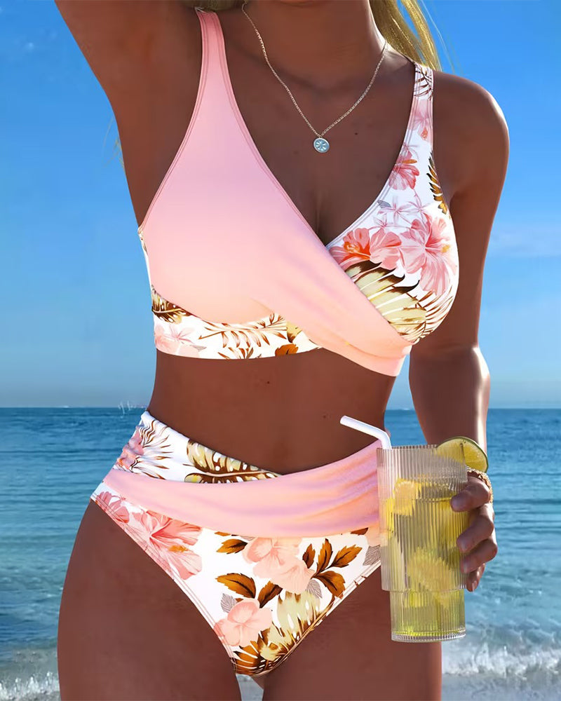 Belen | Bikini Contrasting Floral Print and Opening