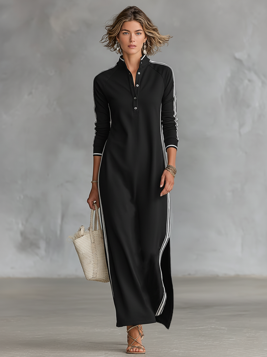 Sammy | Sweat Maxi Dress Button Collar