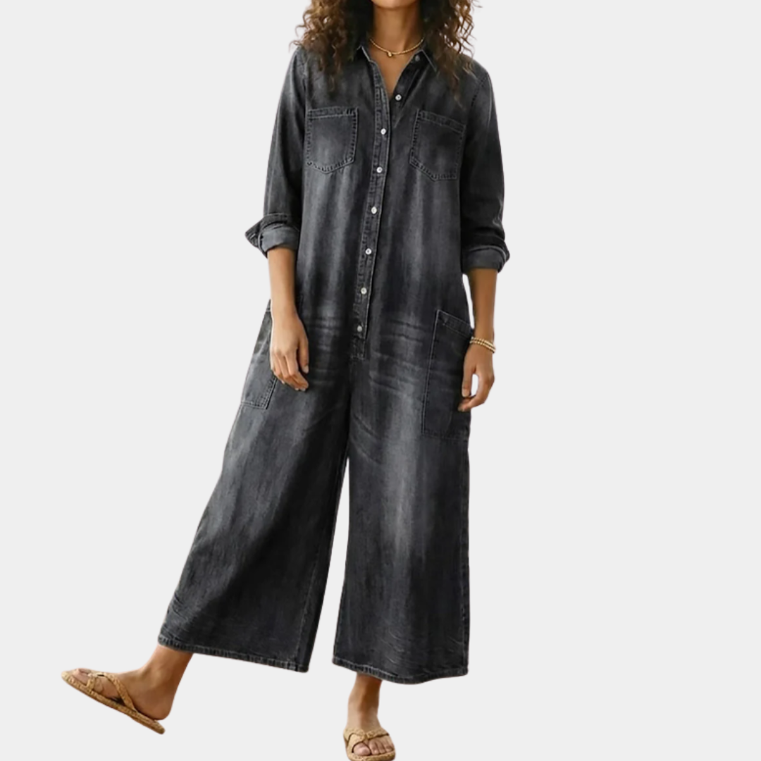 Diana | Vintage Denim Button Jumpsuit