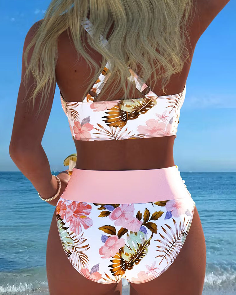 Belen | Bikini Contrasting Floral Print and Opening