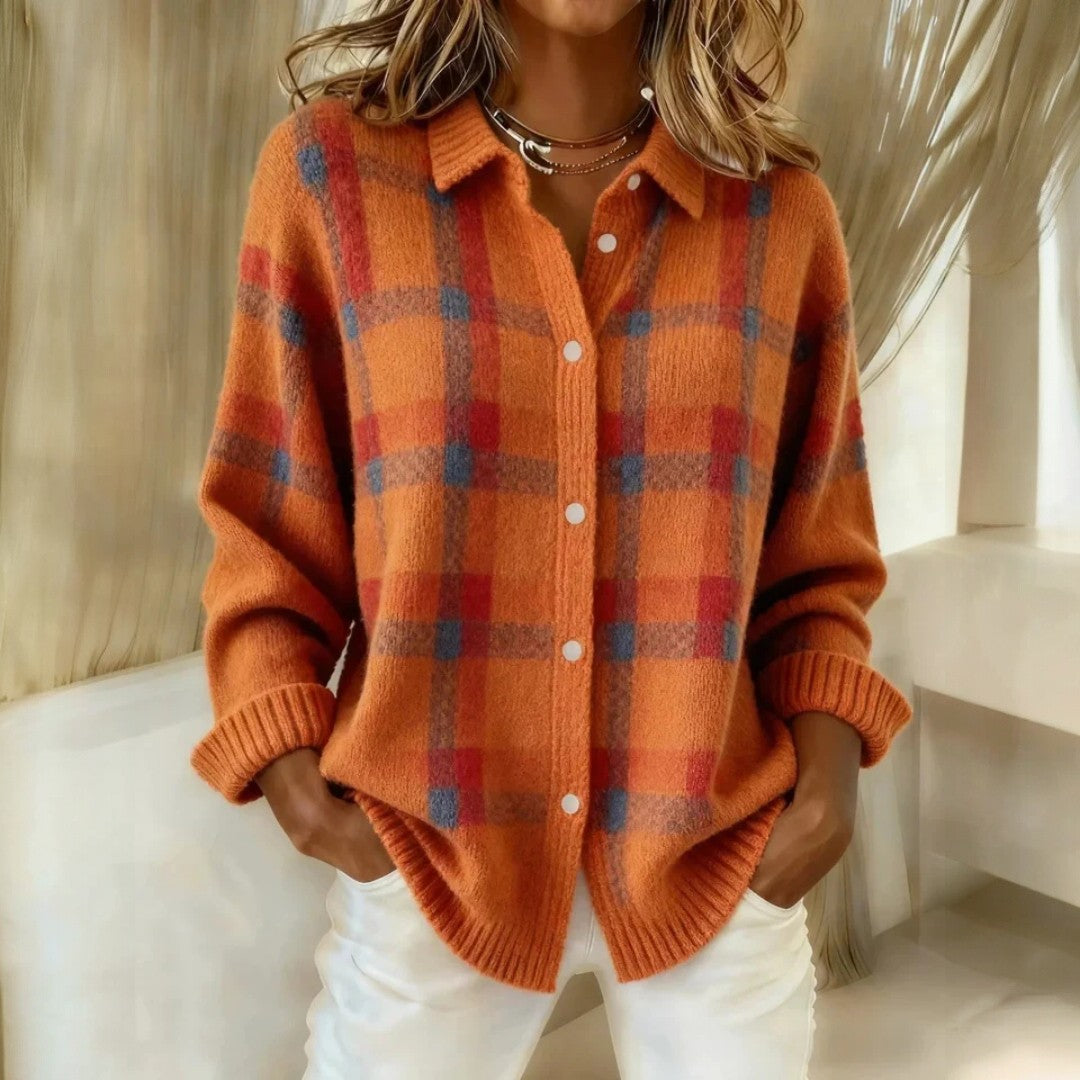 Janette | Checkered Knit Sweater