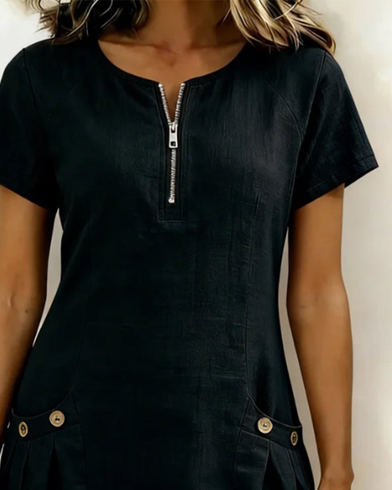 Maui | Relaxed Zipper Pocket Dress