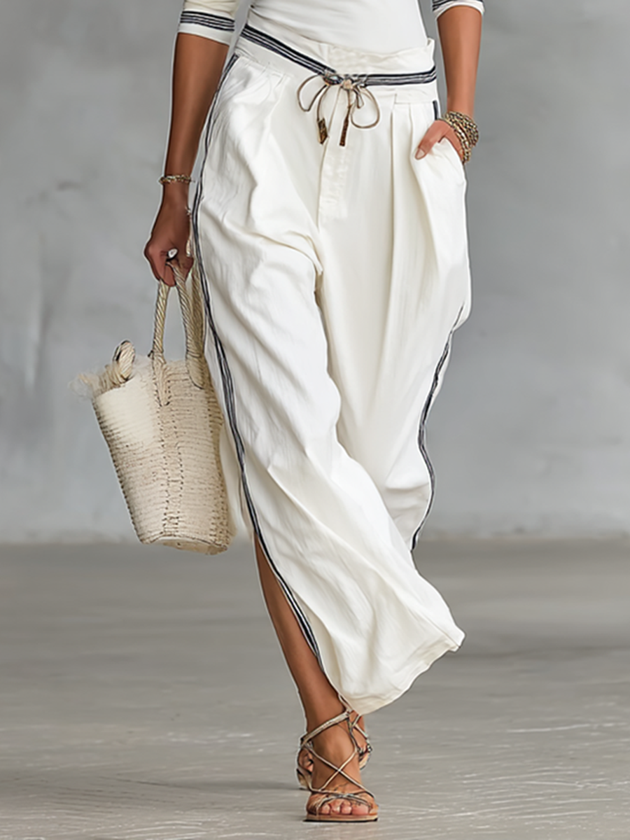 Leila | Sport Set Wide Pants with Drawstring