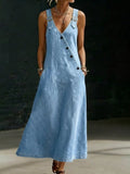 Vera | Long Button-Up Denim Dress