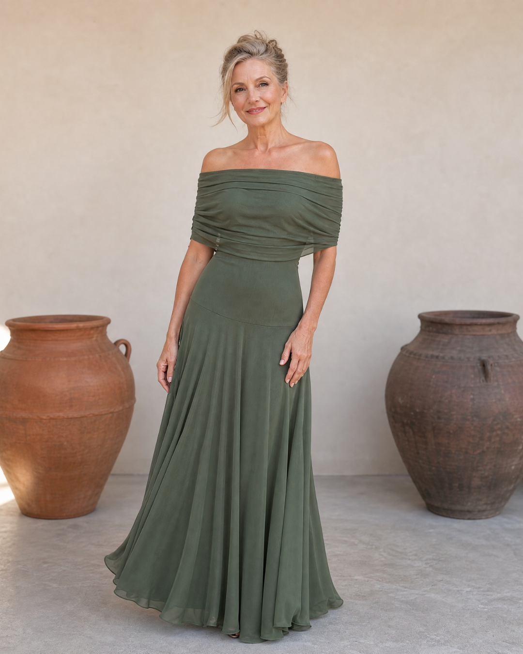 Charlene | Elegant Off-Shoulder Maxi Dress