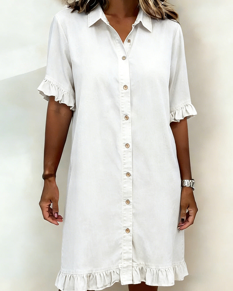 Veronica | Comfortable Denim Dress with Flattering Rubbing