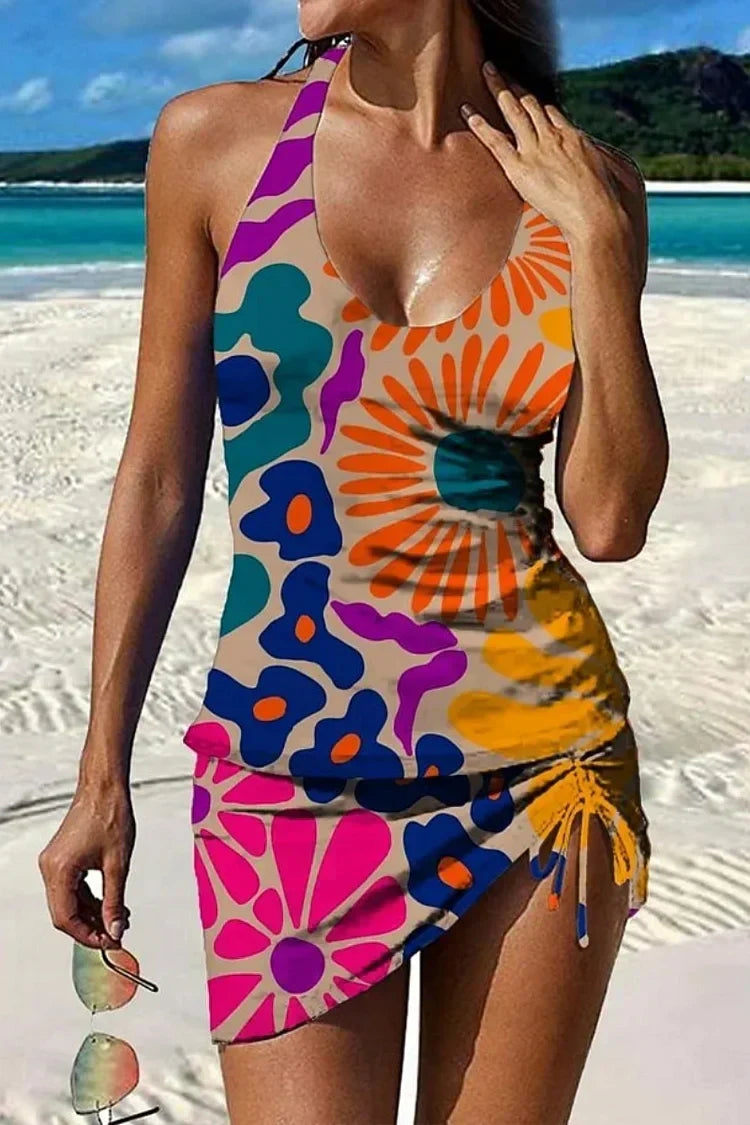 Fiesta | Floral Graphic Tankini with Shorts, Tummy Control Effect