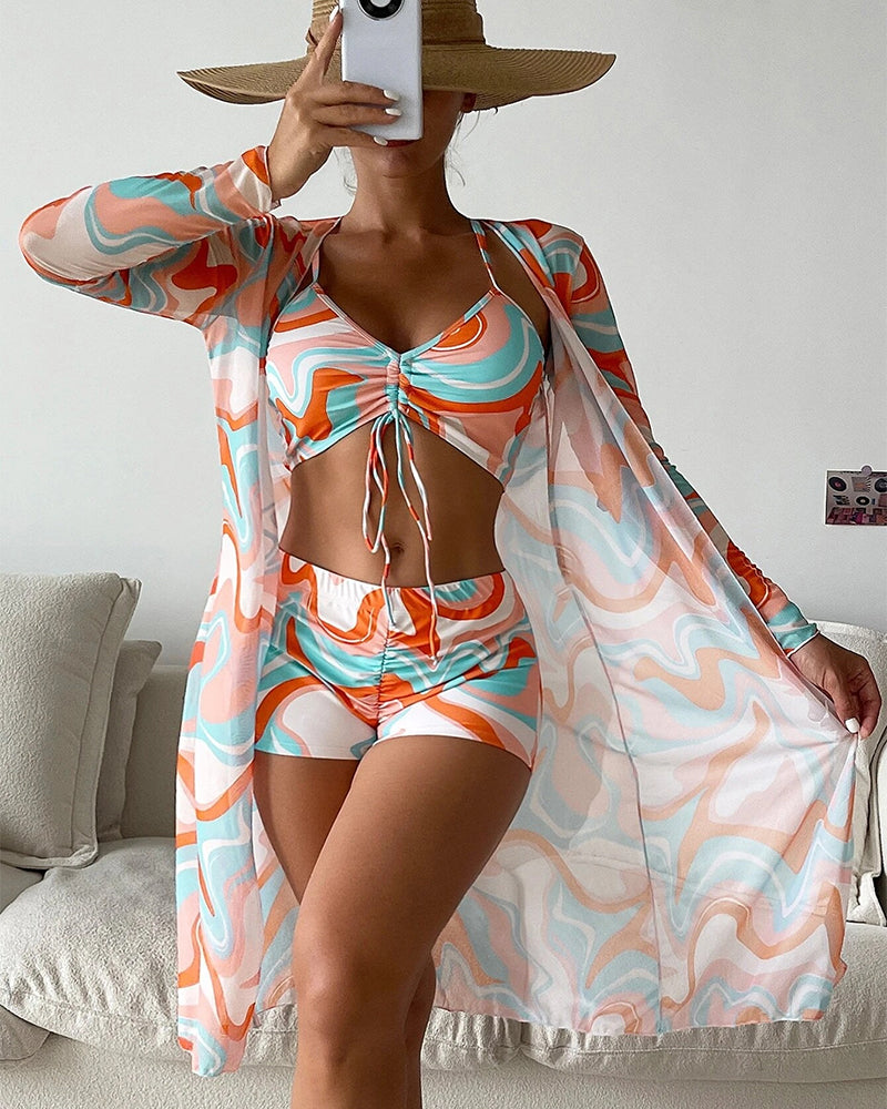 Jia | 3-Piece Printed Bikini Set