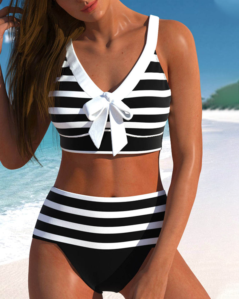 Yani | Striped High-Waisted Bikini