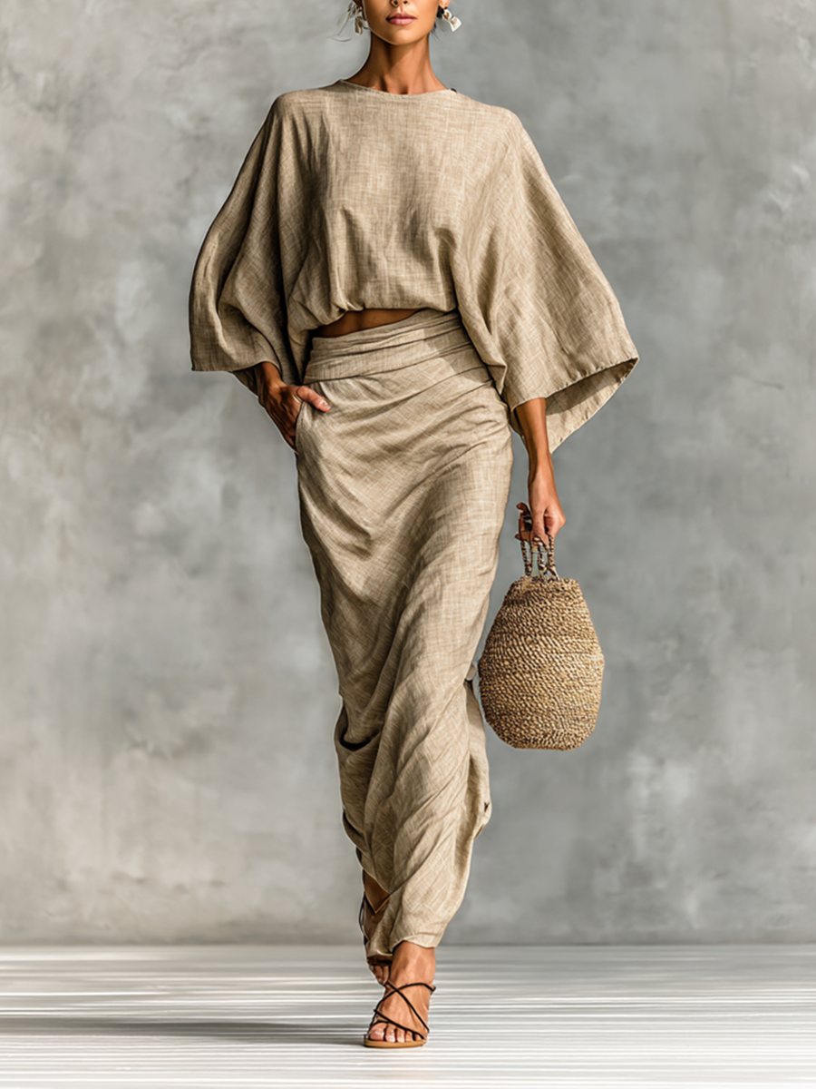 Kim | Cotton Linen Set Skirt