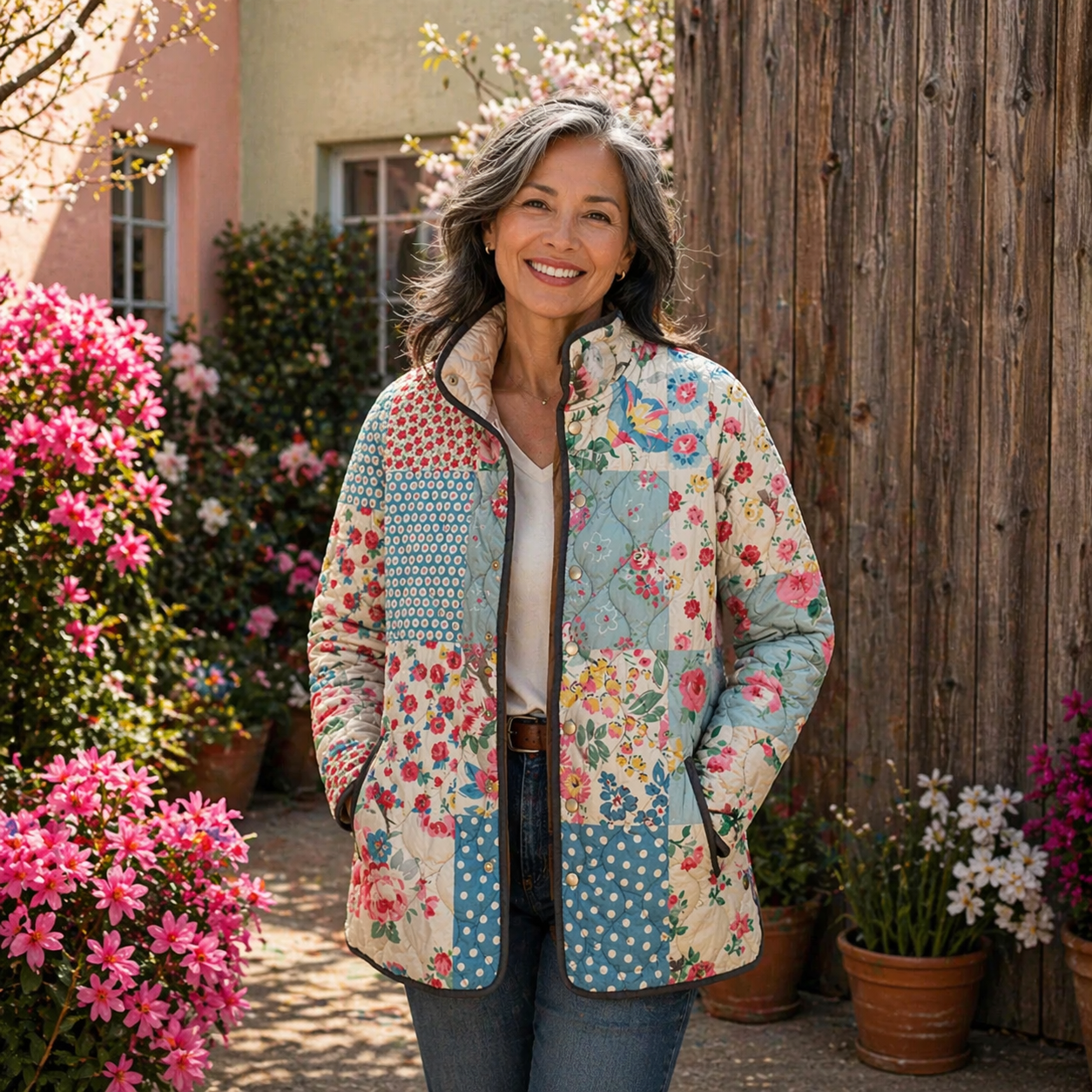 Liora | Charming Floral Quilted Jacket
