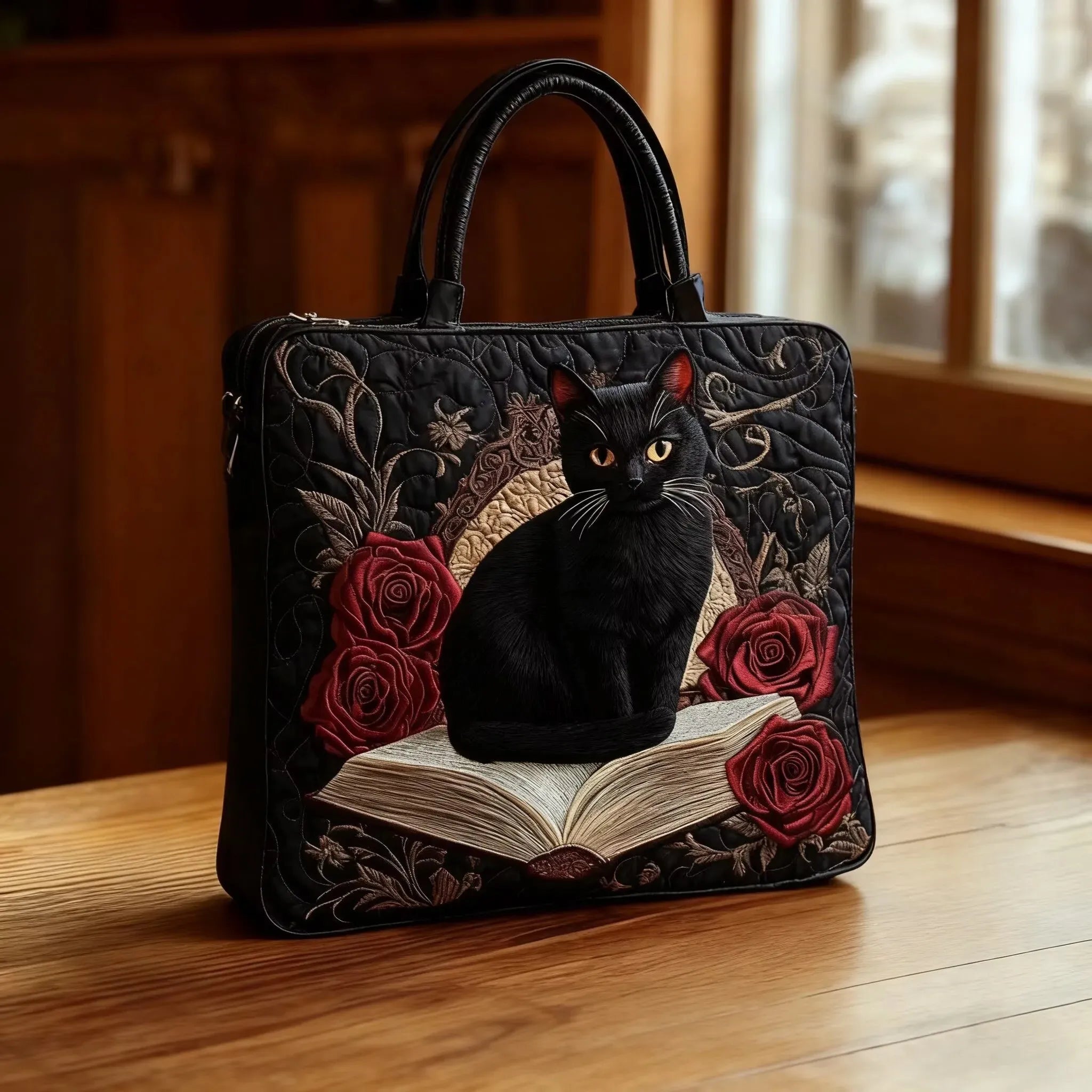 Merry | Handmade Quilted Bag with Dark Handles
