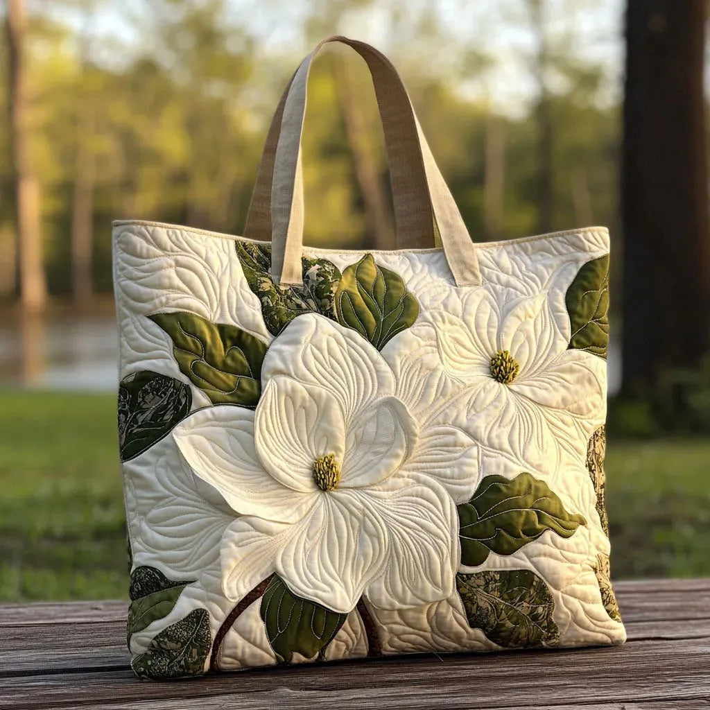 Elegant Quilted Handbag with Floral Pattern