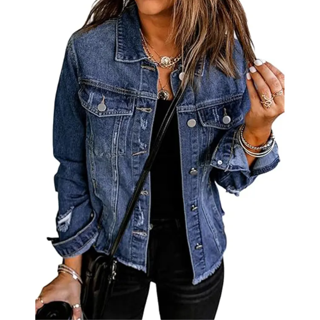 Dorina | Distressed Boyfriend Denim Jacket