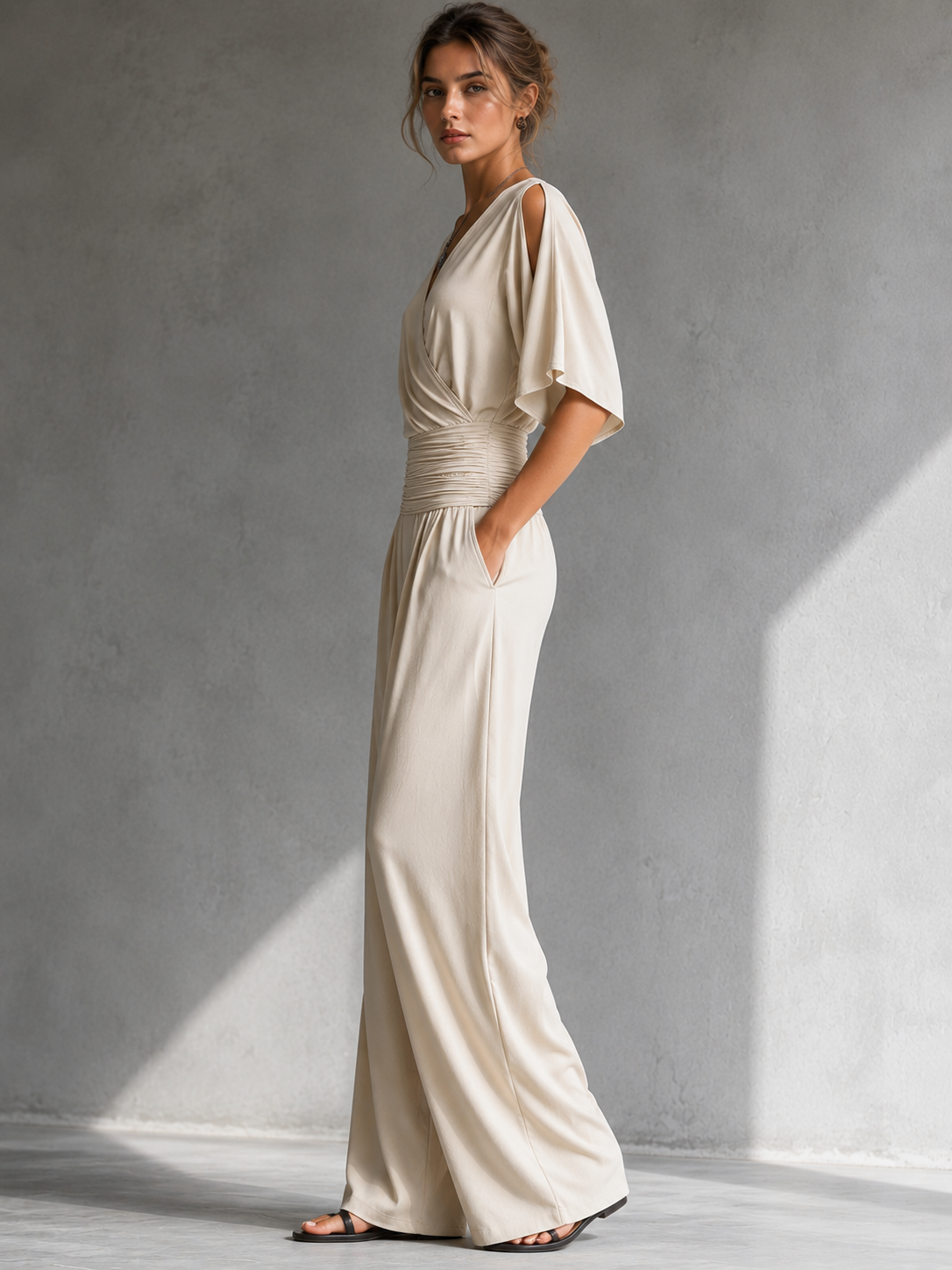 Ayla | Elegant combination with wrap effect and wide legs