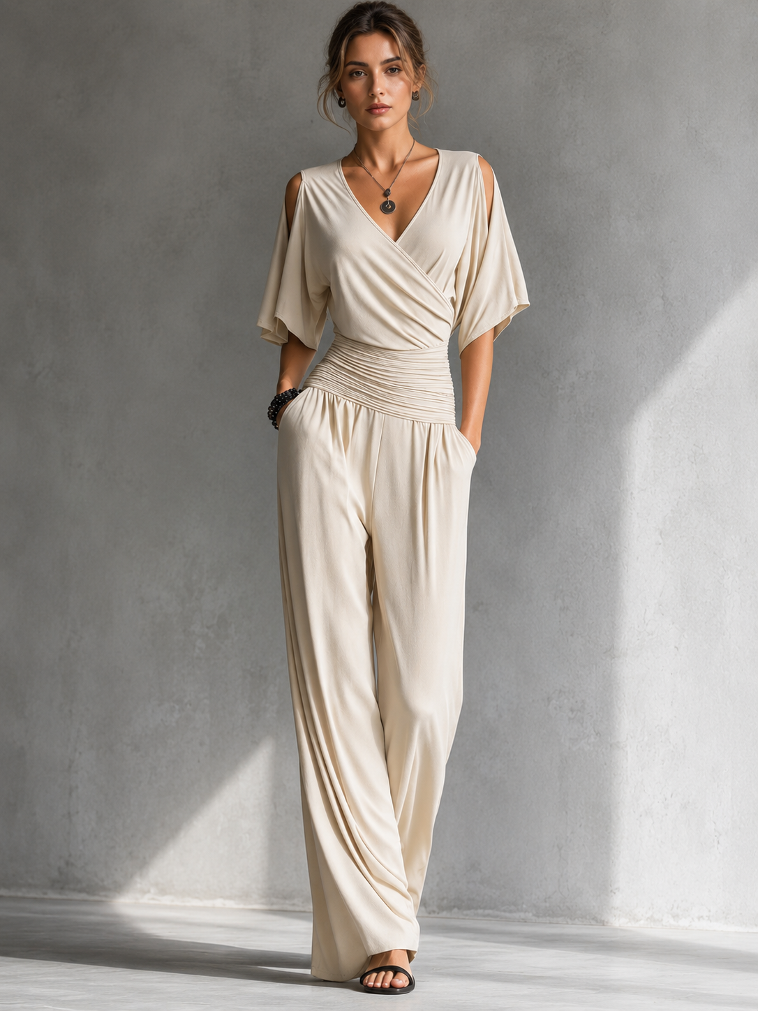 Ayla | Elegant combination with wrap effect and wide legs