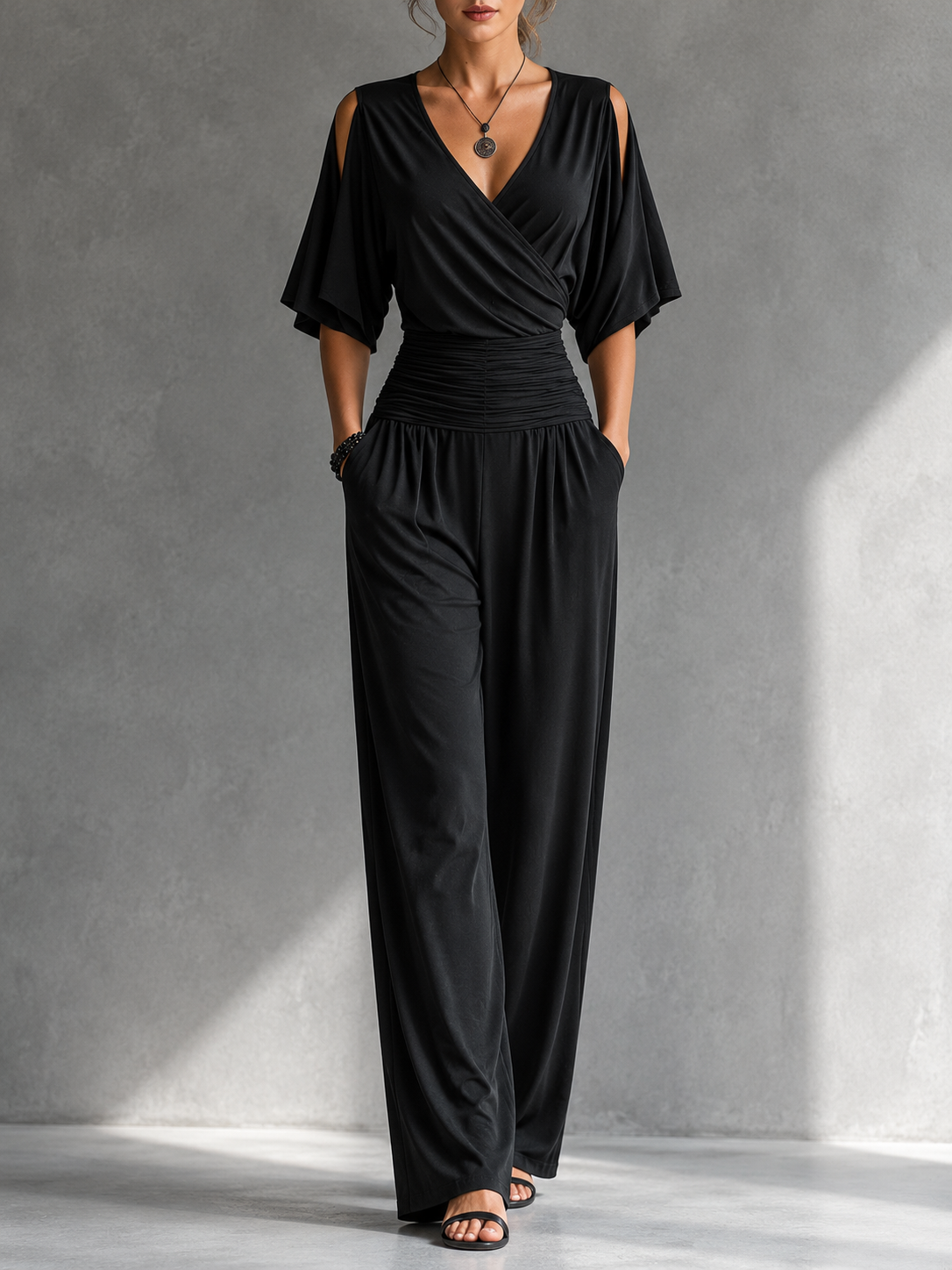 Ayla | Elegant combination with wrap effect and wide legs