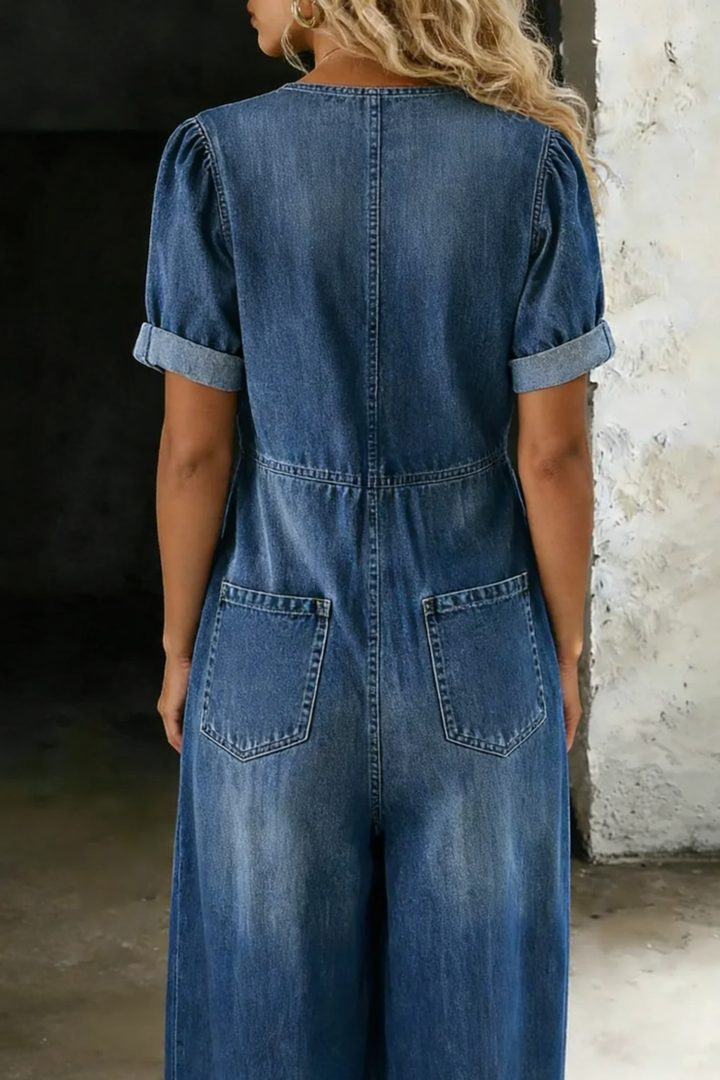 Maya | Denim Jumpsuit with V-Neck
