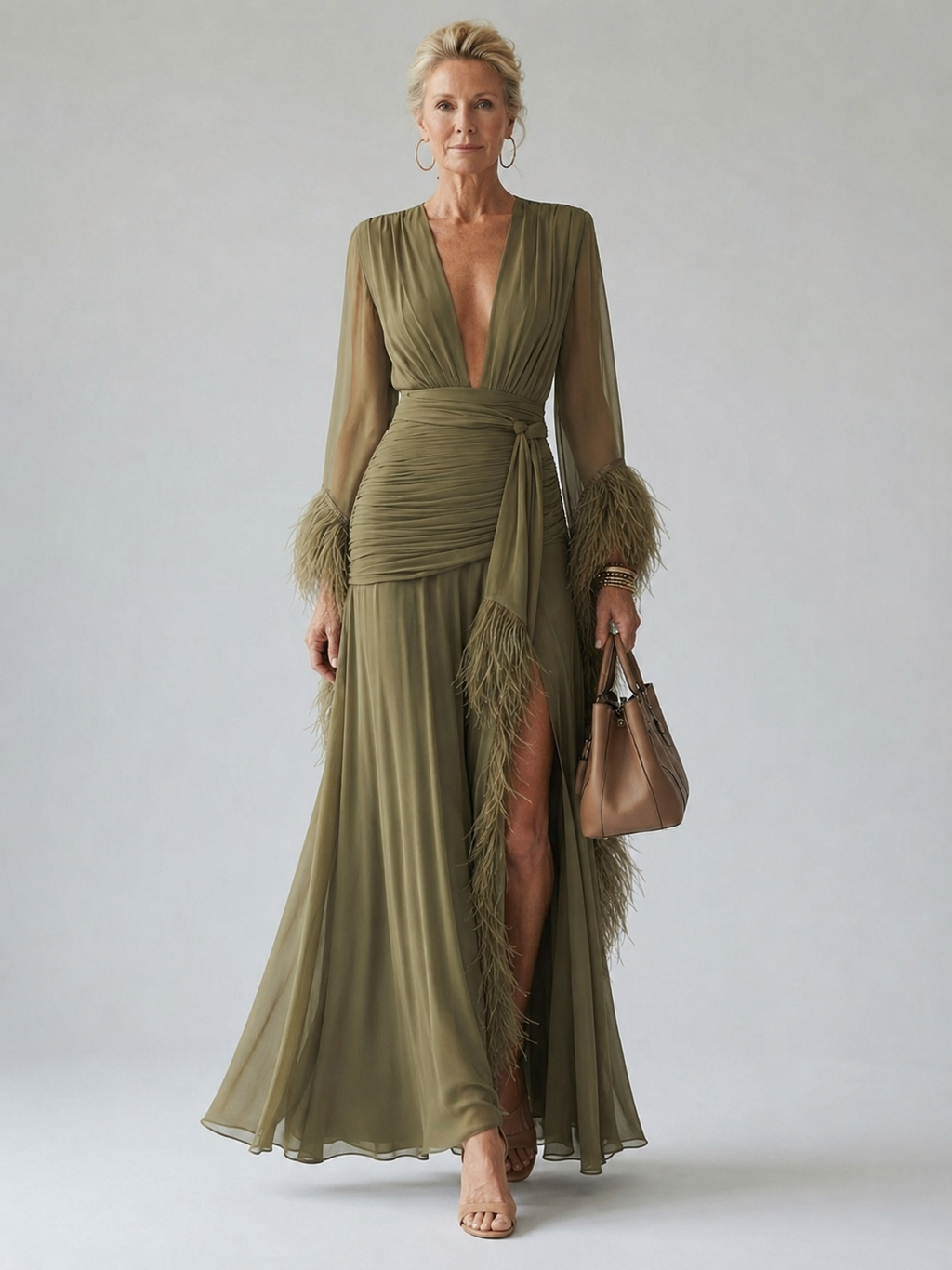 Ollie | Feather Reverie Maxi Dress