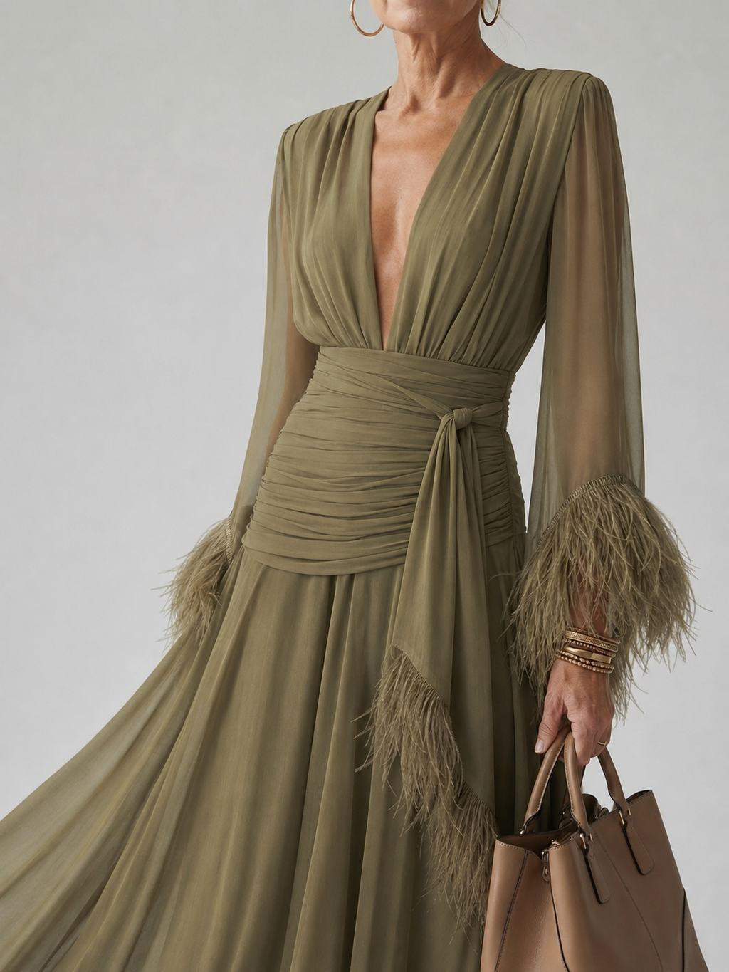Ollie | Feather Reverie Maxi Dress