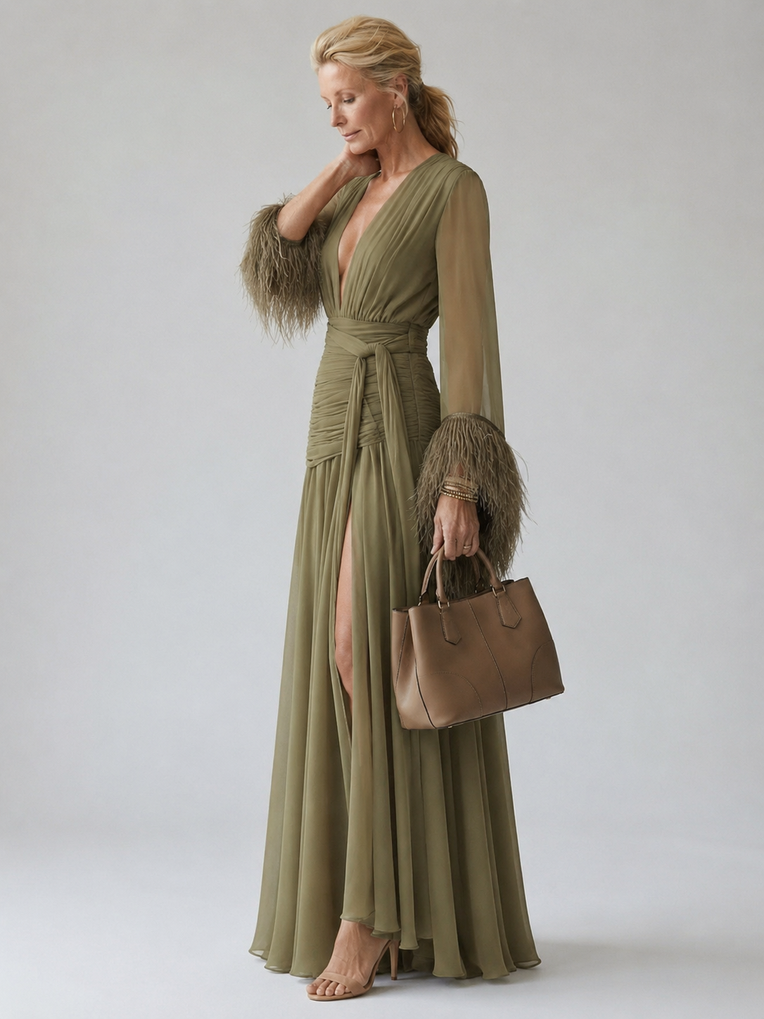 Ollie | Feather Reverie Maxi Dress