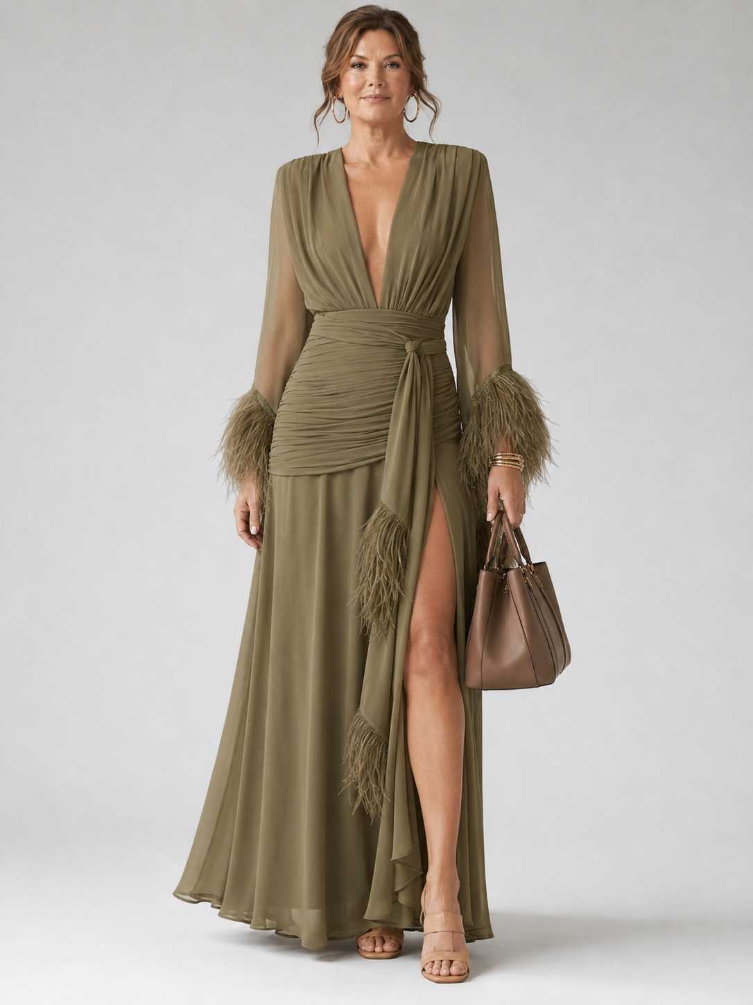 Ollie | Feather Reverie Maxi Dress