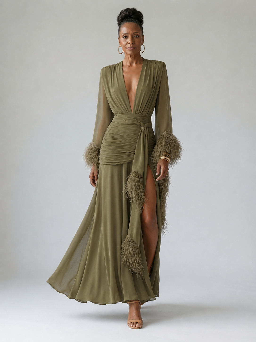 Ollie | Feather Reverie Maxi Dress