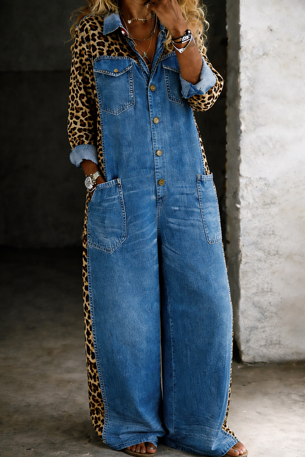 Amara | One Piece Denim Shirt Jumpsuit