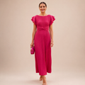 Savannah | Elegant Pleated Maxi Dress with Twist Waist