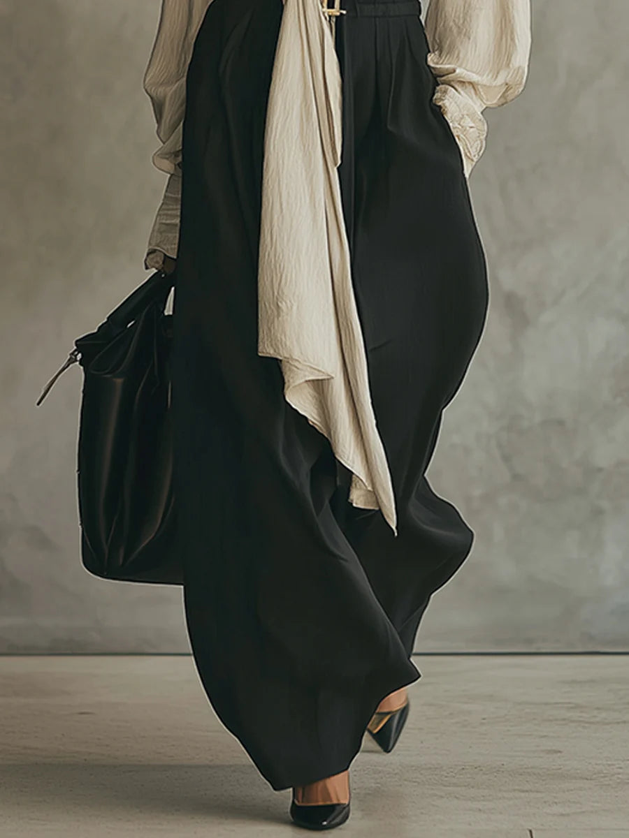 Samantha | Lace-Up Shirt and Trousers Set