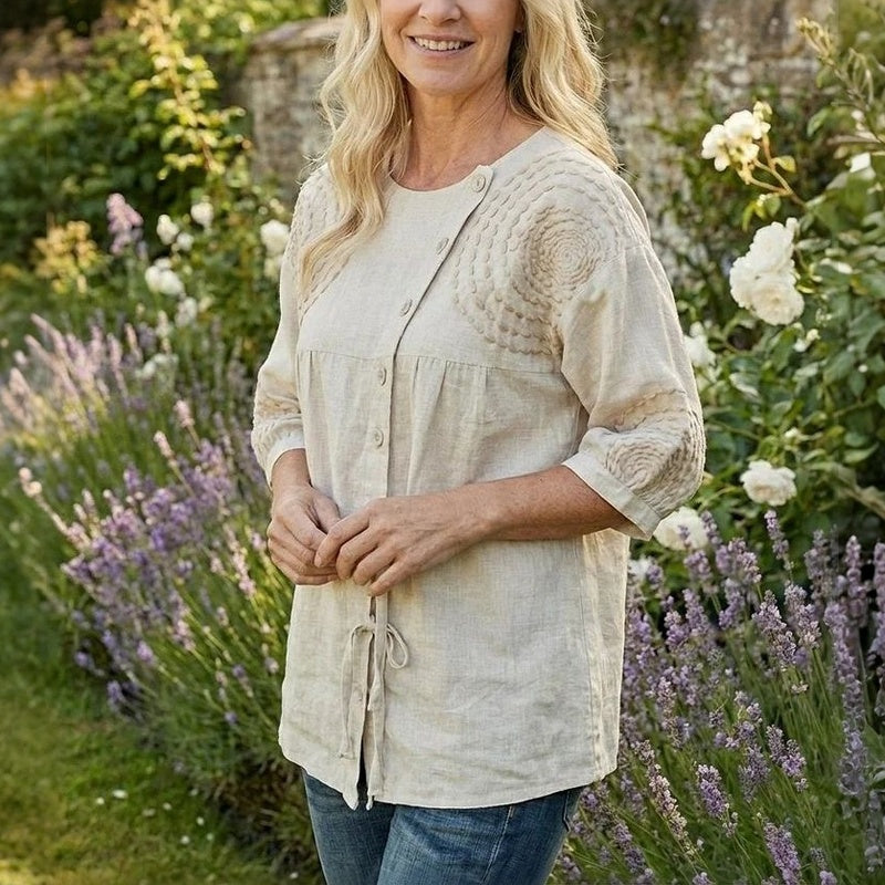 Élodie | Casual Vintage Printed Blouse