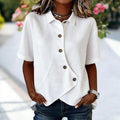 Clara | Casual Solid Blouse with Notched Collar