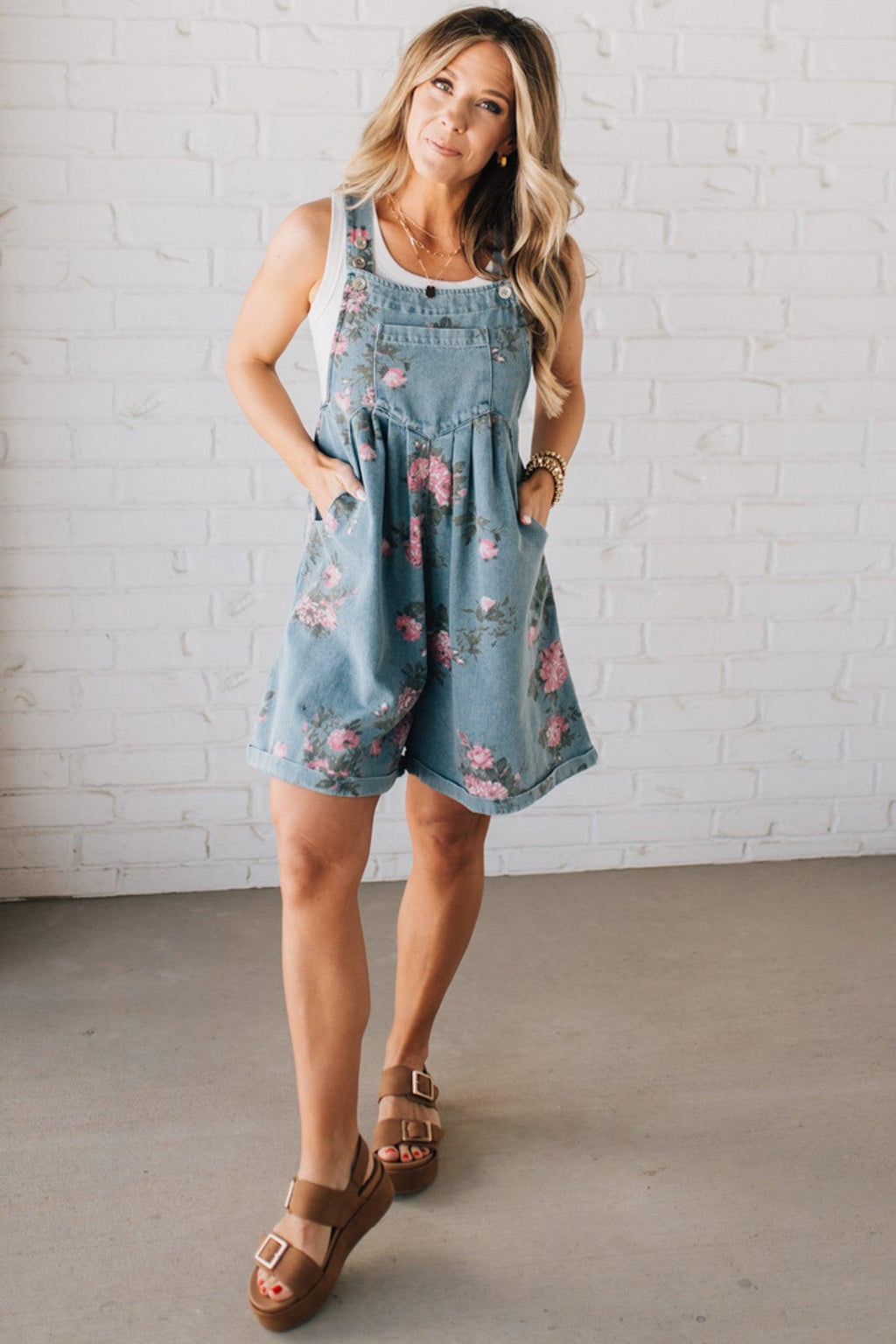 Lumiere | Floral Denim Shortalls