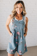 Lumiere | Floral Denim Shortalls