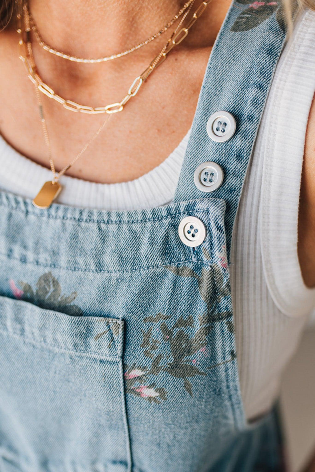 Lumiere | Floral Denim Shortalls