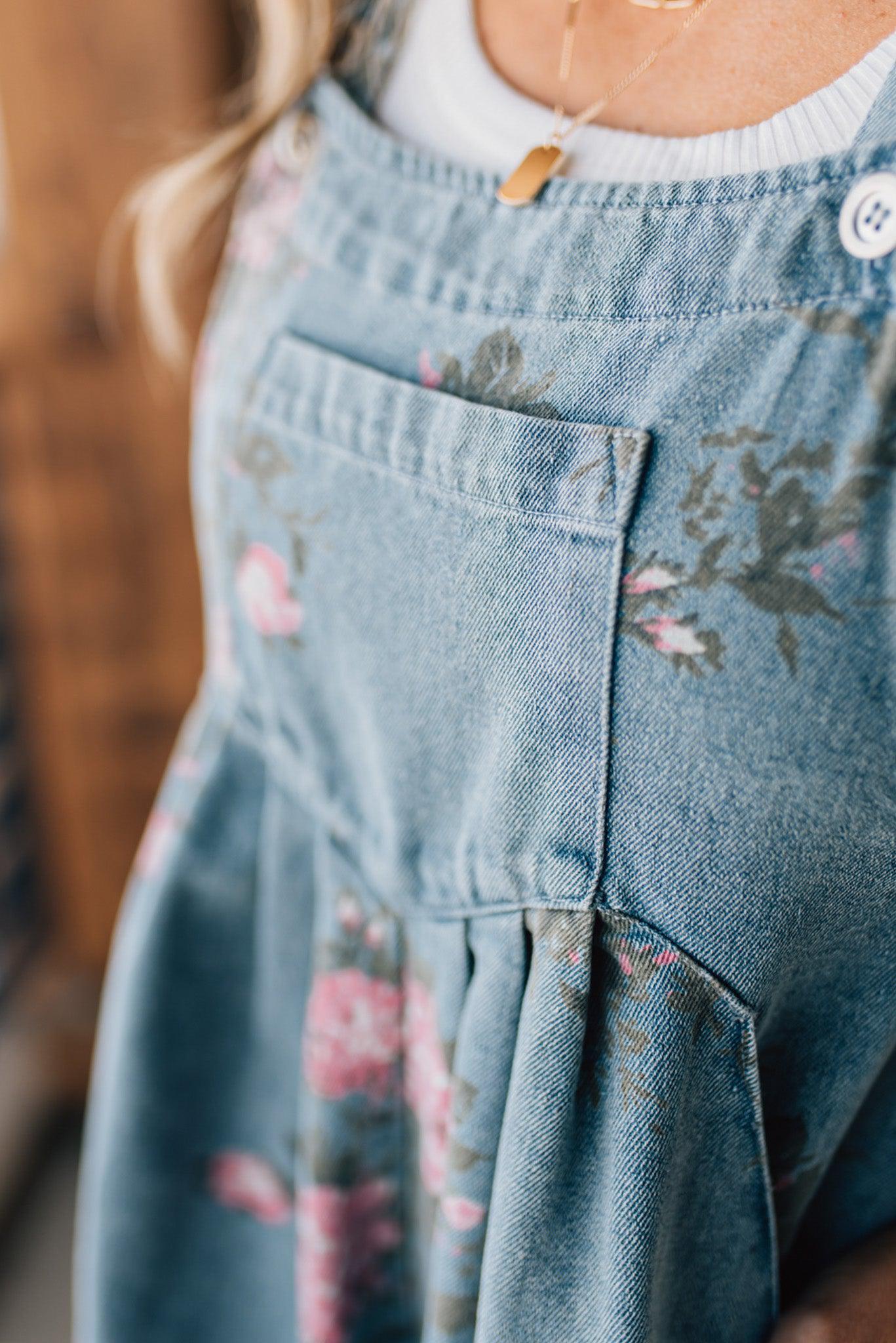 Lumiere | Floral Denim Shortalls